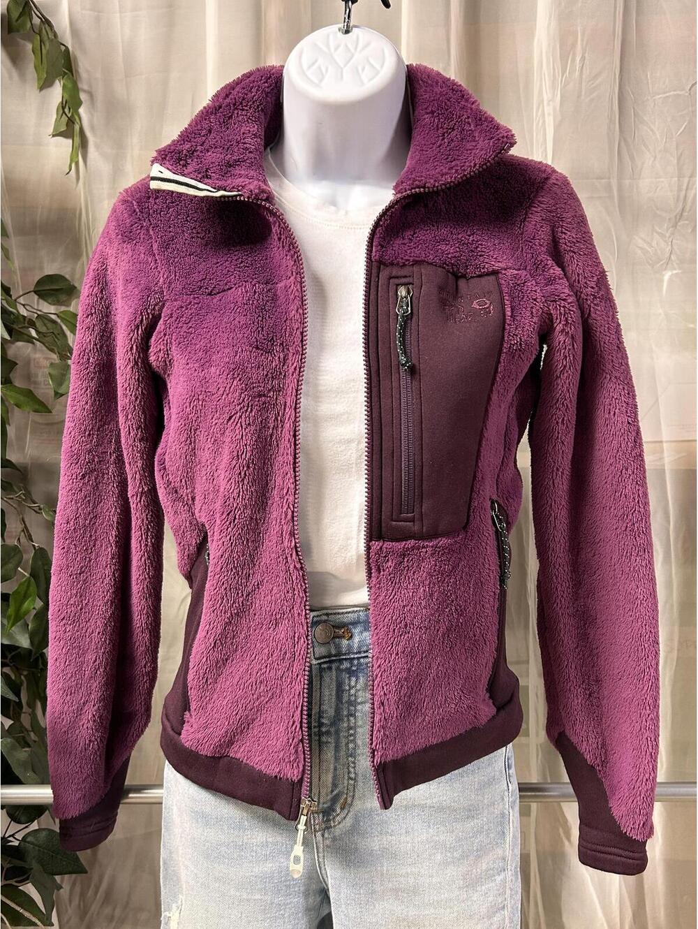 Mountain Hardwear Polartec Fuzzy Fleece Full Zip Jacket Purple Womens XS